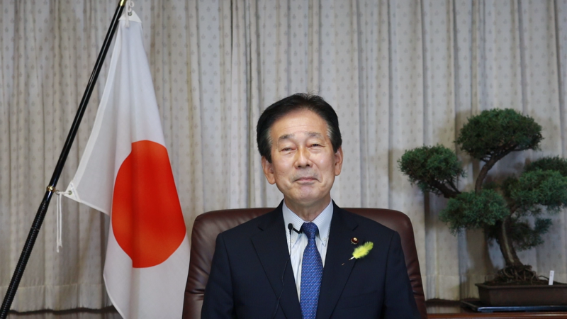 田所法務副大臣が中国関連日系企業向けウェビナーにビデオメッセージを送りました（令和３年７月１日）。